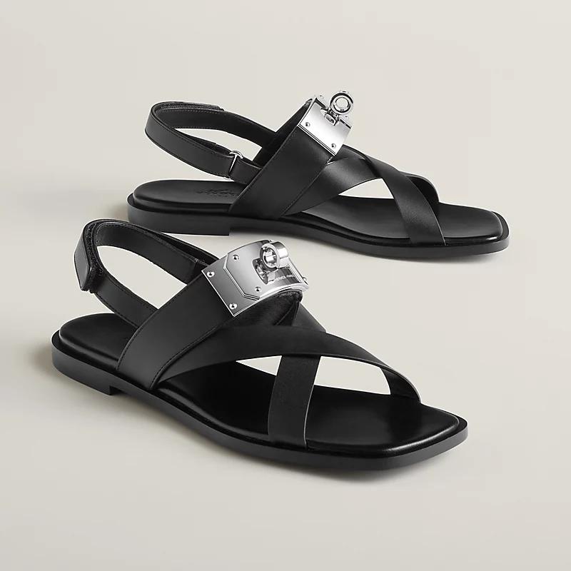 Giày Hermes Ines Sandal Nữ Đen